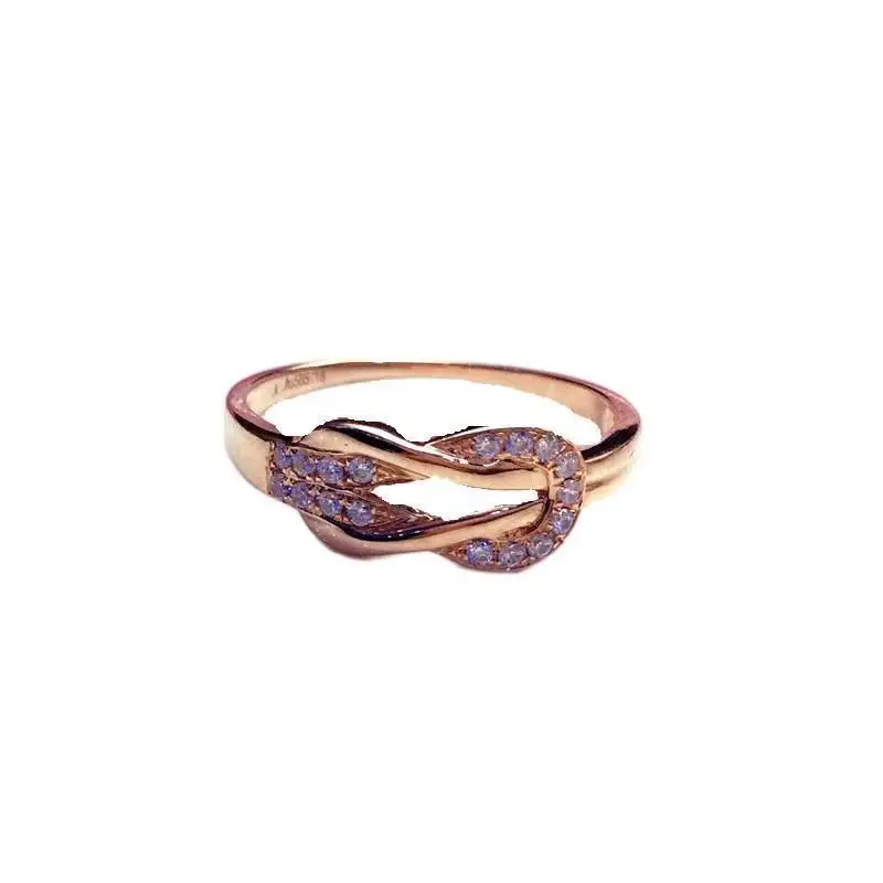 Unique Design 585 Purple Gold Plated 14K Rose Gold Inlaid Gemstone Rings For Women Romantic Simple Charm Wedding Jewelry Gift