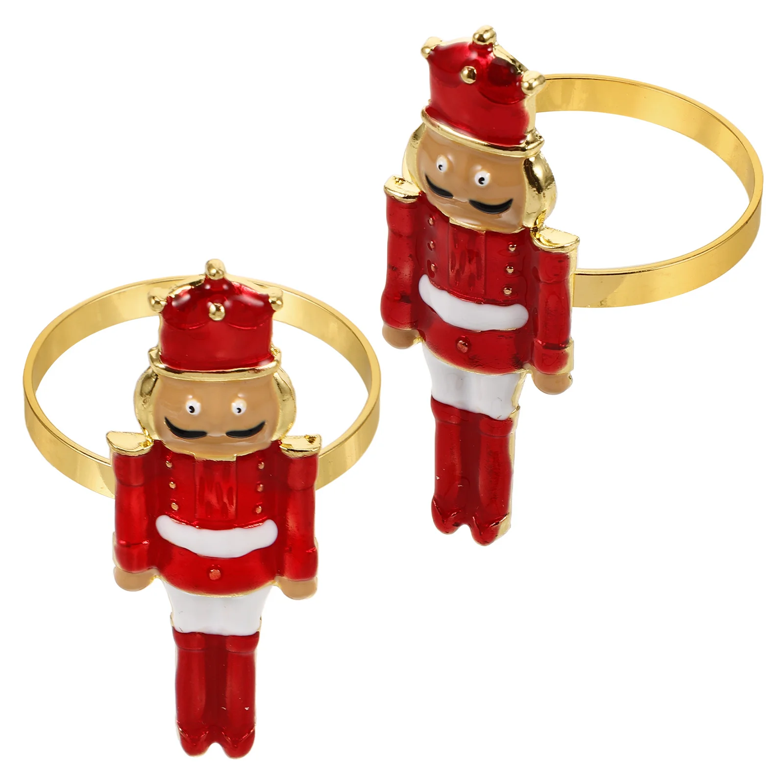 

2 Pcs Napkin Ring Holds Christmas Buckle Dinner Holders Paper Table Setting Festive Rings Holiday Metal Clasp Man