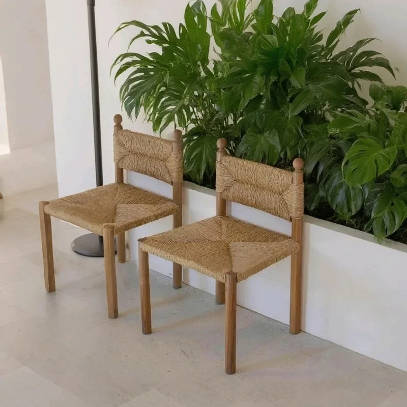 #Rustic Hand-Woven Rope Dining Chair – Designer Chair for Home, Hotel & Restaurant