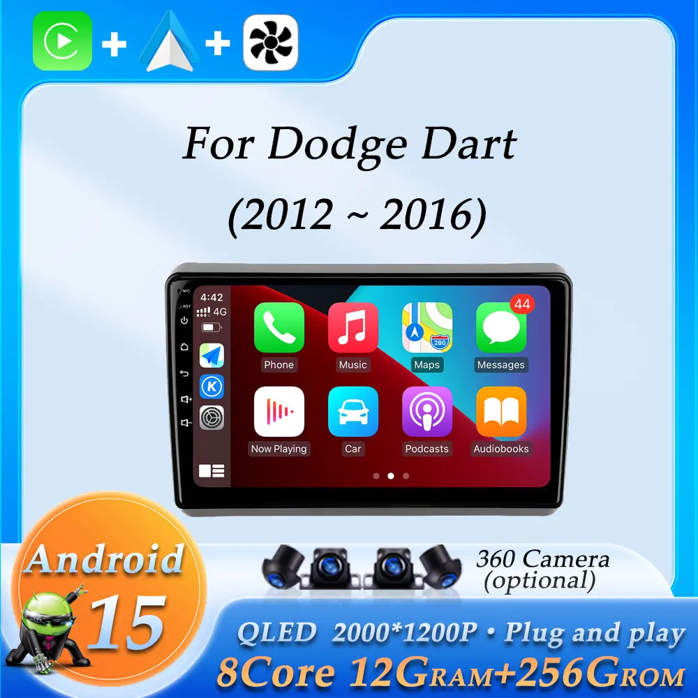 

DSP Stereo Car Radio Video Audio Multimedia Player for Dodge Dart 2012 - 2016 Navi GPS Split Screen Wireless CarPlay Bluetooth