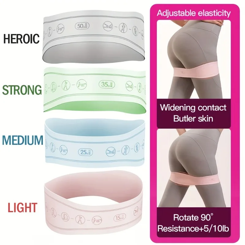 Silicone Butt Ring Yoga Elastic Tension Resistance Band Fitness Female Elastic Ring Stretch Pull Back Buttock Buttock Magic