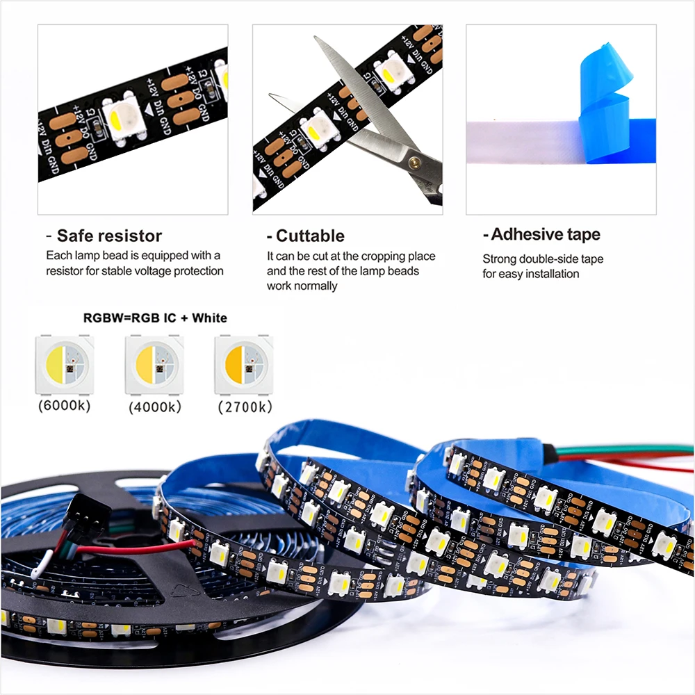 Fita de LED RGBW SK6812 5V 12V - Ws2812B Strip 5V avaliação e preço