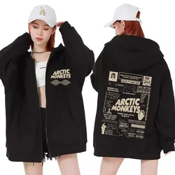 Rock Band Arctic Monkeys Music Tour Zipper Hoodies Men Women's Hip Hop Oversized Sweatshirts Long Sleeve Zip Up Jackets Hoodie