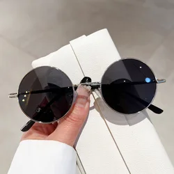 2023 Vintage Steam Punk Round Sunglasses Women Luxury Brand Designer Fashion Trendy Mirror Sun Glasses Men UV400