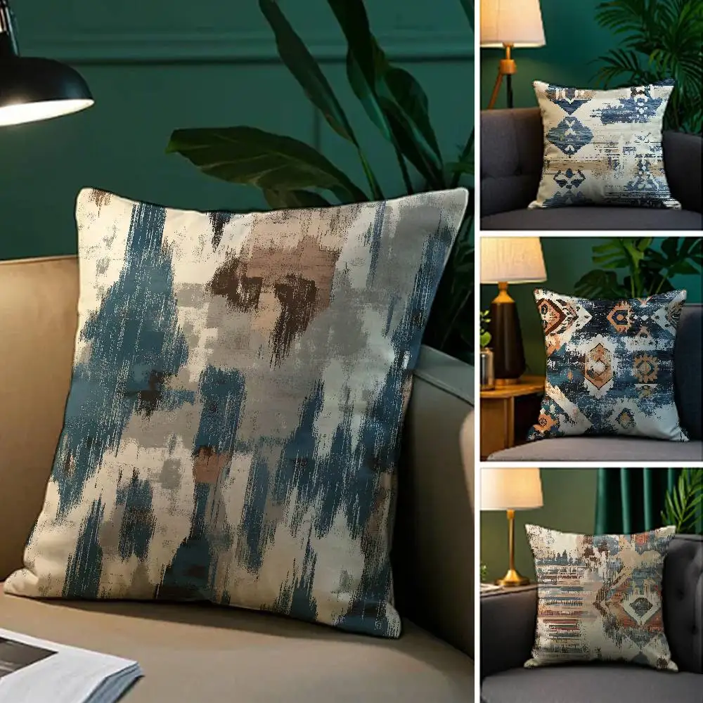 

Bohemian Style Design Pillow Case Plush Fabric Soft Pillowcase Double Sided Print Sofa Cushion Cover Throw