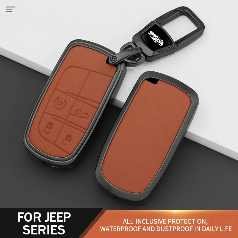 For Jeep Renegade Compass Grand Cherokee Metal Car Key Protective Case Funda Llave Llavero Car Gadgets Car Accessories Interior