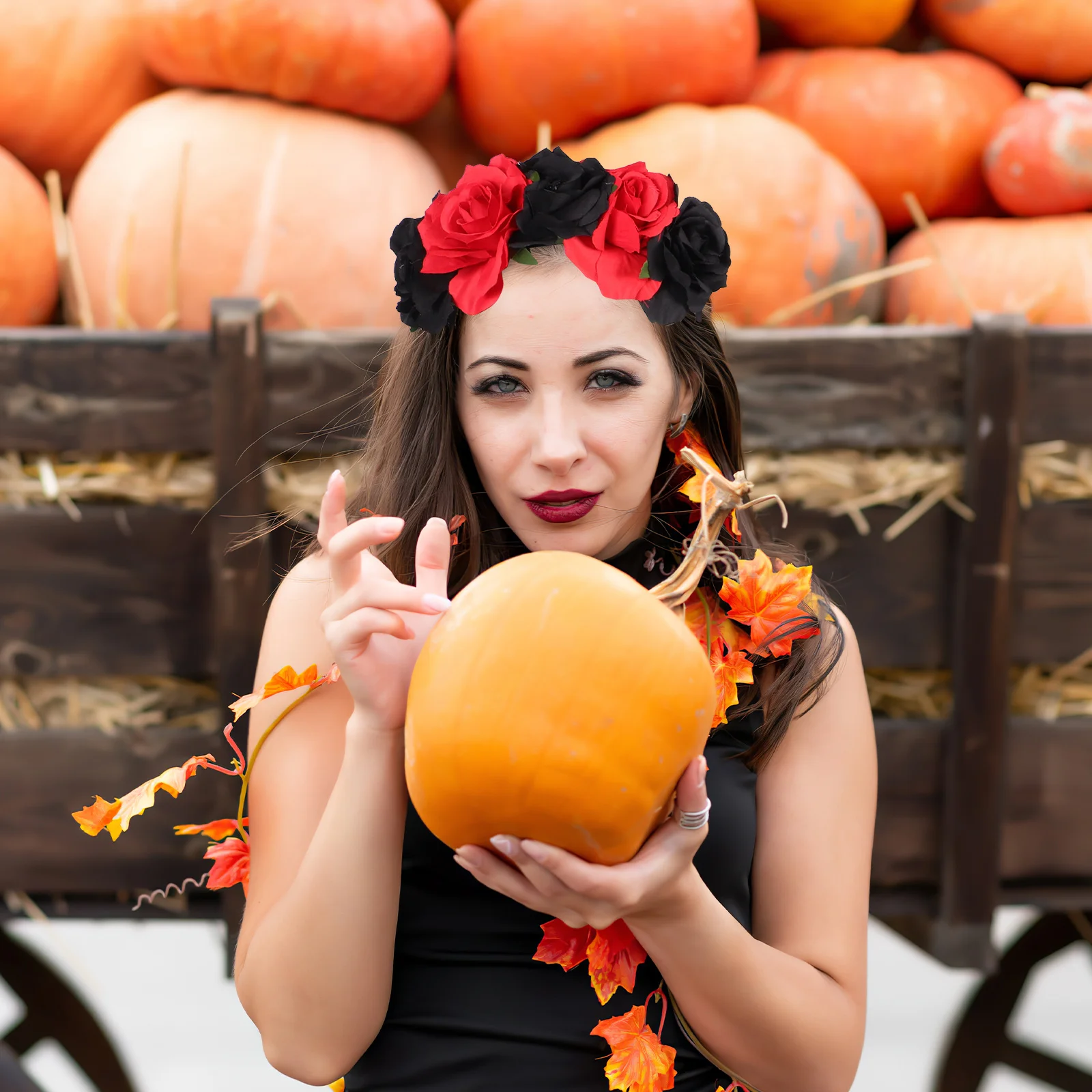 

Повязка на голову на Хэллоуин, легкий декор для волос для косплея, дизайн из розовой пряжи, вечерние головной убор, аксессуар для фестиваля Духа, европейский стиль