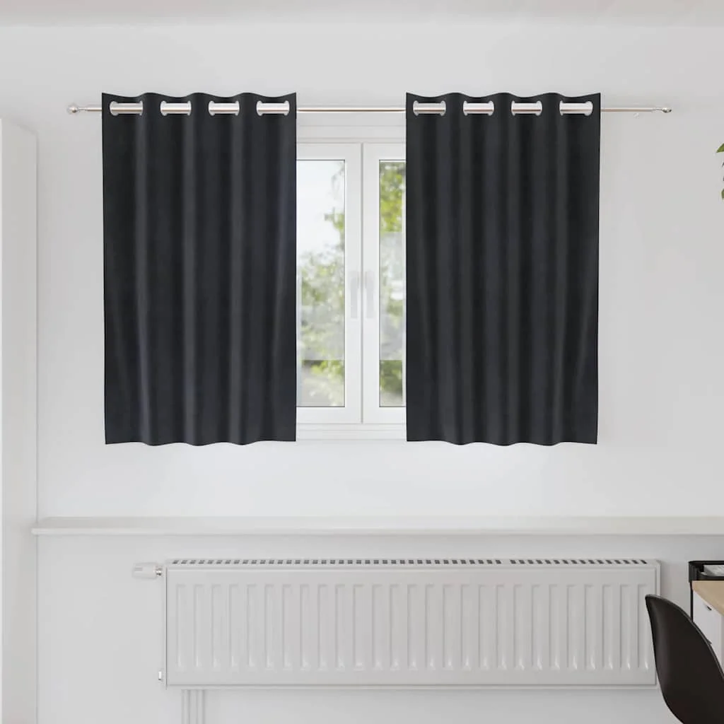 Verdunkelungsvorhänge, 2 Stück, Dunkelgrau, 140 x 140 cm, Samt-Verdunkelungsvorhänge für Schlafzimmer, Balkon, Fenster, Heimdekoration, in verschiedenen Größen erhältlich