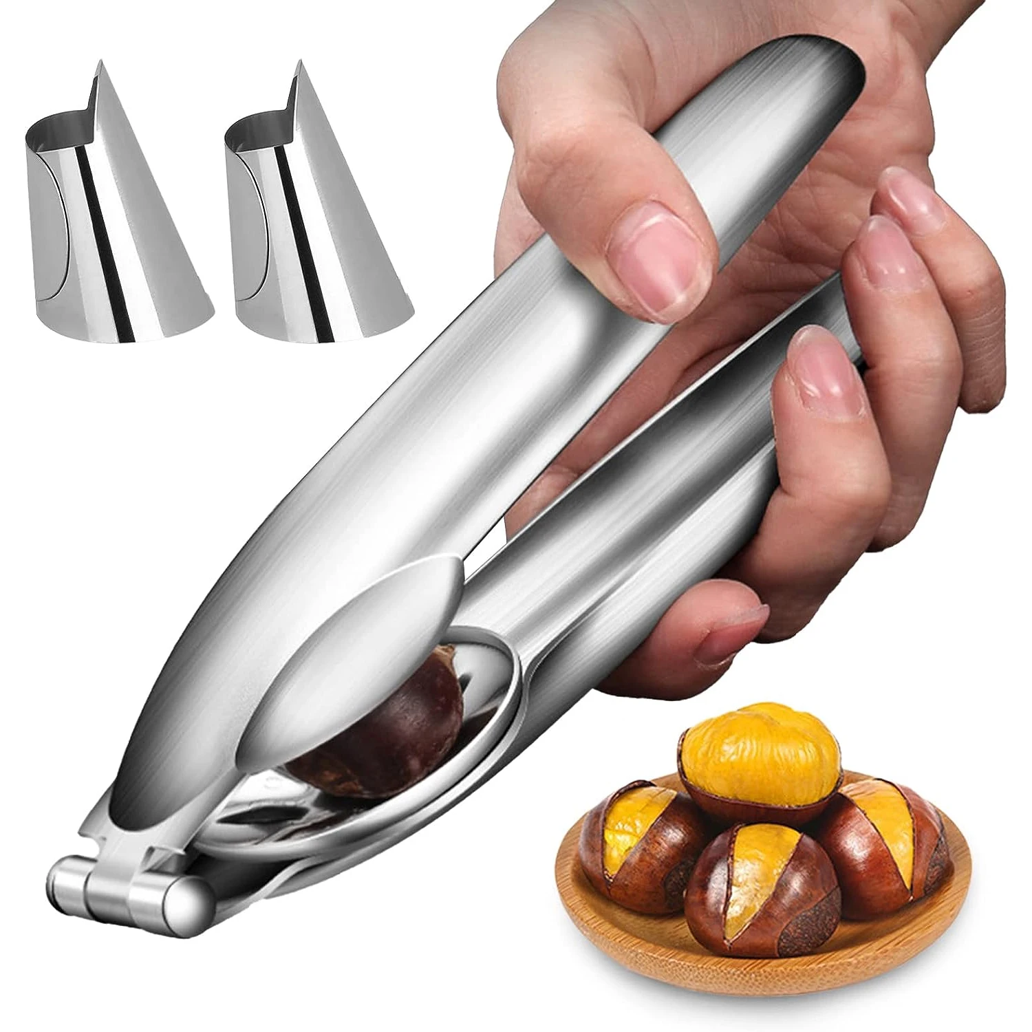 Stainless Steel Chestnut Clip Nutcracker Opener Nut Cracker Sheller Walnut Pliers Peeler Shelling Chestnut Cutter Kitchen Tool