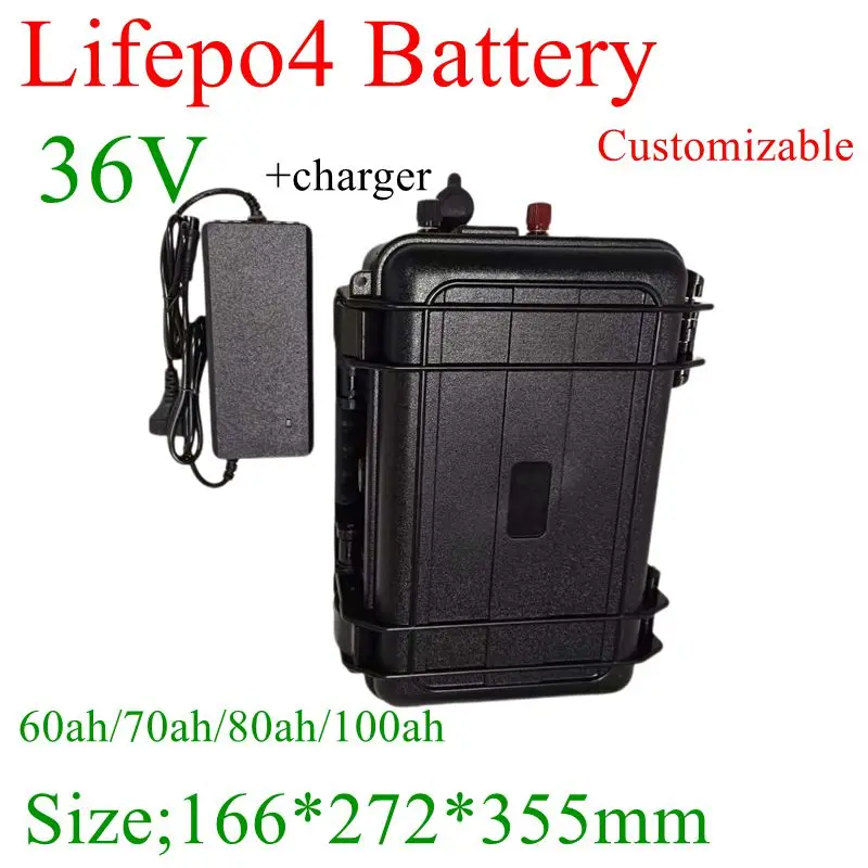 

CZW36V 100Ah 70Ah 60Ah 80Ah liFepo4 battery BMS for boat motor UPS solar system solar street light EV+ 43.8v 10A charger