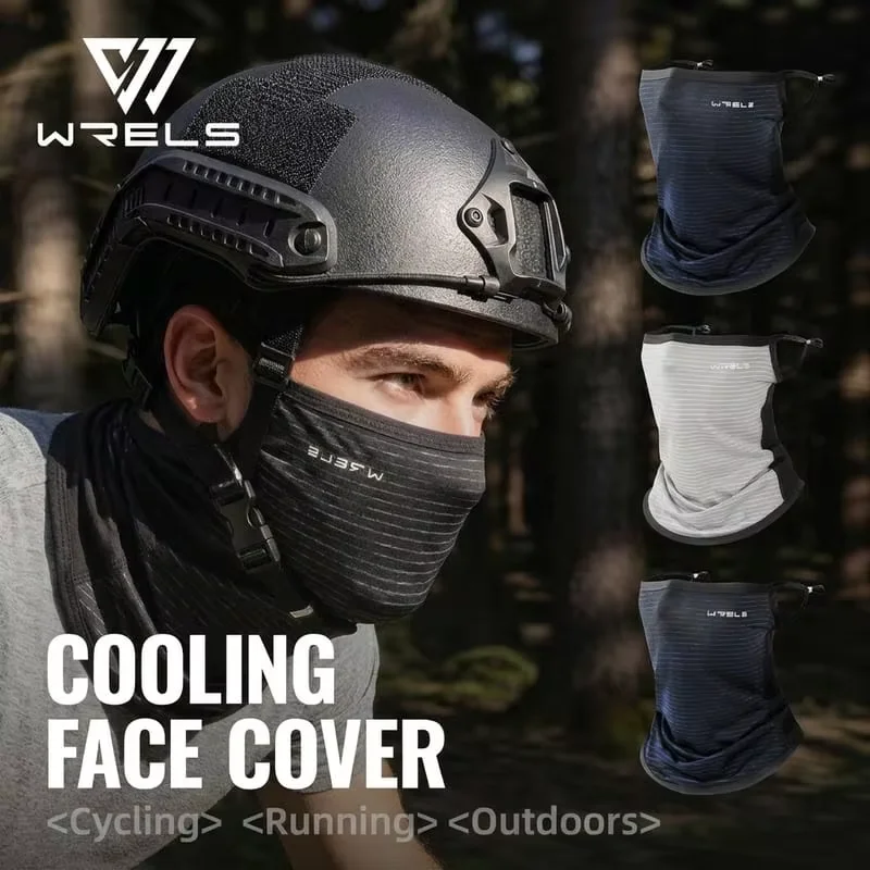 

WRELS Neck Gaiter UV Protection Sunscreen Face Mask Ear Hook Cooling Ice Silk Hiking Cycling Fishing Lightweight Quick Dry Mask