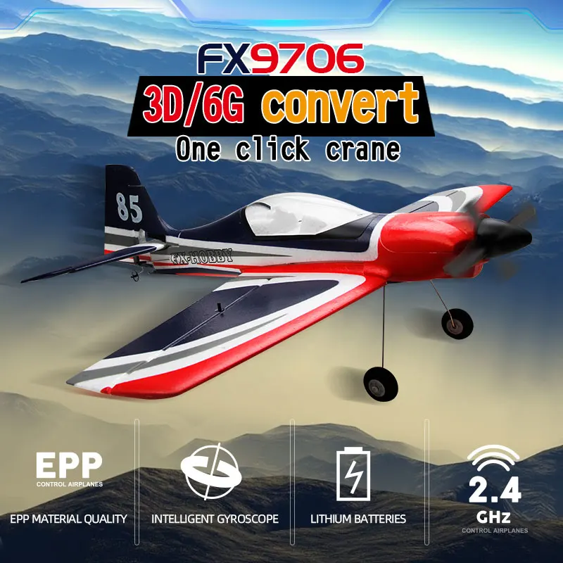 Modelo de aeronave de controle remoto, Red Bull Fighter, asa fixa, planador de espuma, brinquedo para crianças, RC RTF, Fx9706