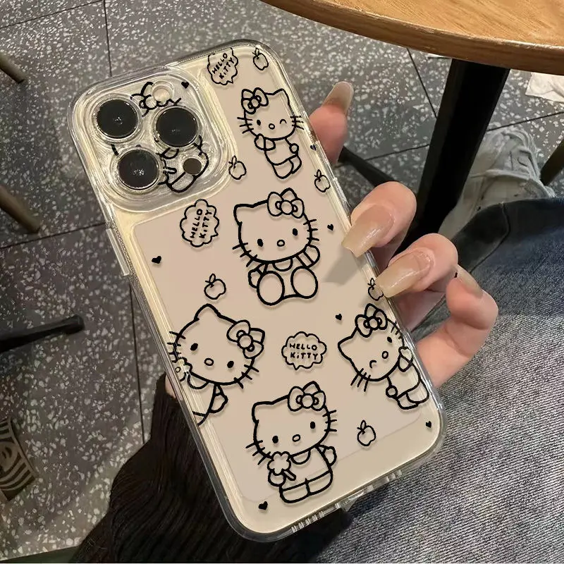 Original Cute Hello Kittys Clear Case For Samsung A73 A72 A71 A55 A52 A51 A50 A34 A35 A33 A32 A31 A30 A24 A23 A22 A13 5G Cover