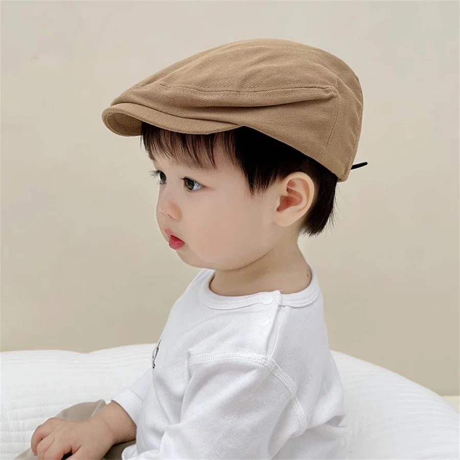 1-3 years baby hats, spring and autumn forward hat, boys and girl\'s beret, toddler adjustable newsboy hats duck tongue caps