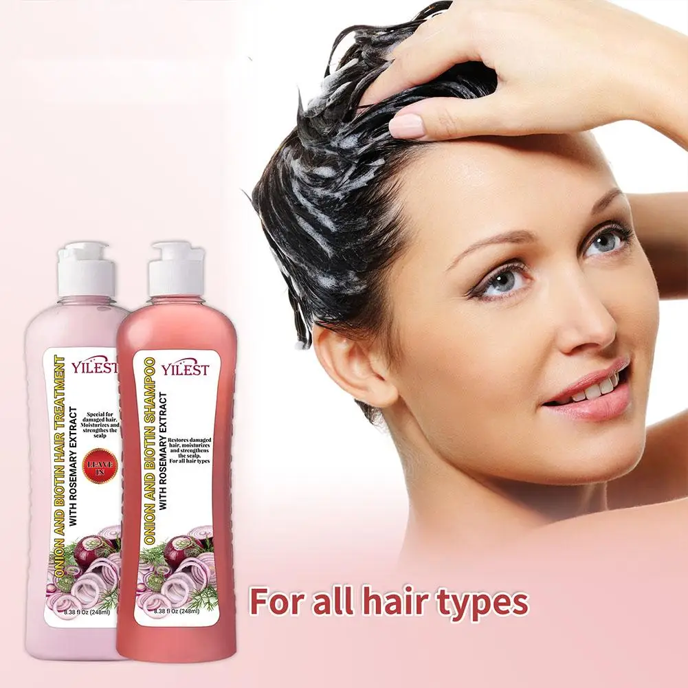 Onion Biotin And Rosemary Shampoo And Treatmentt Set Silicone Free Shampoo All Hair Types Conditioner Hair Care Anti Hair Shampo