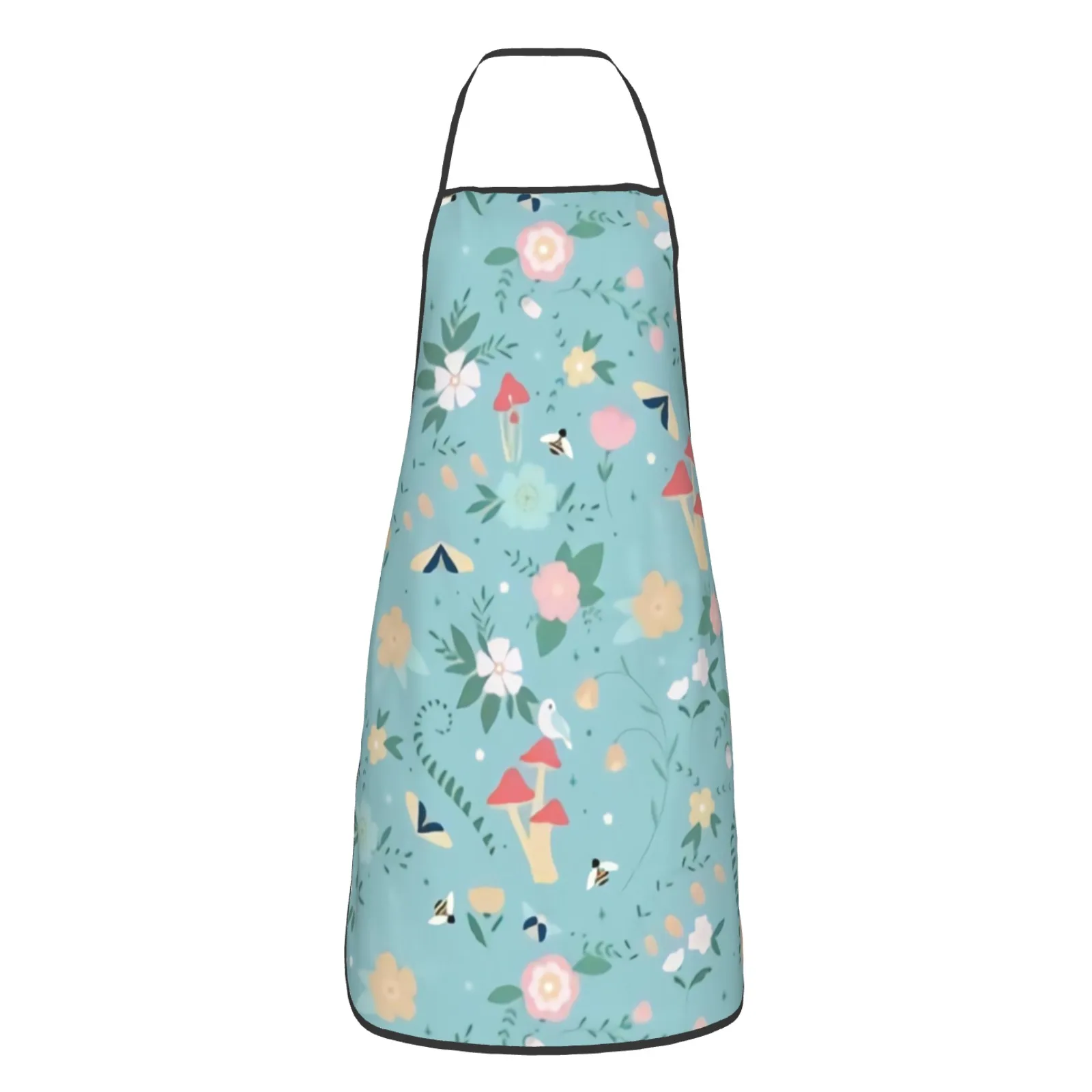 Flower Polyester locking hem Apron Home Cooking Baking Kitchen Bird Apron Blue Bird Blue Bird