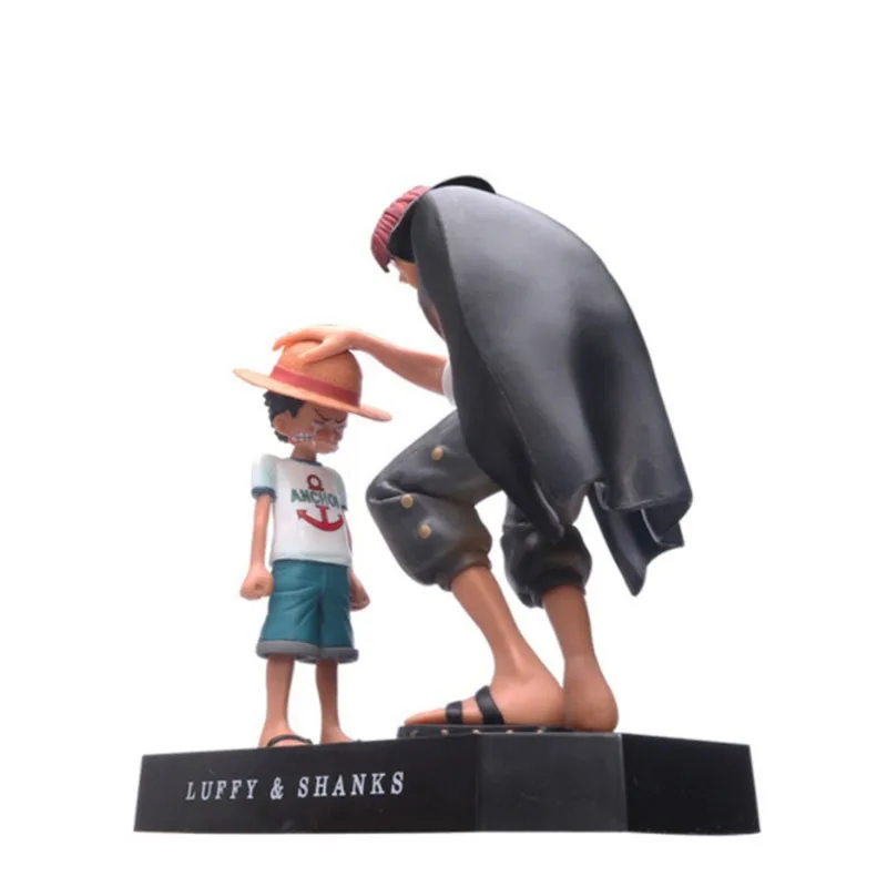 18cm One Piece Anime Cartoon Character Four Emperors Shanks Straw Hat Luffy Figurine Action Figure Kids Collectible Toy Decor