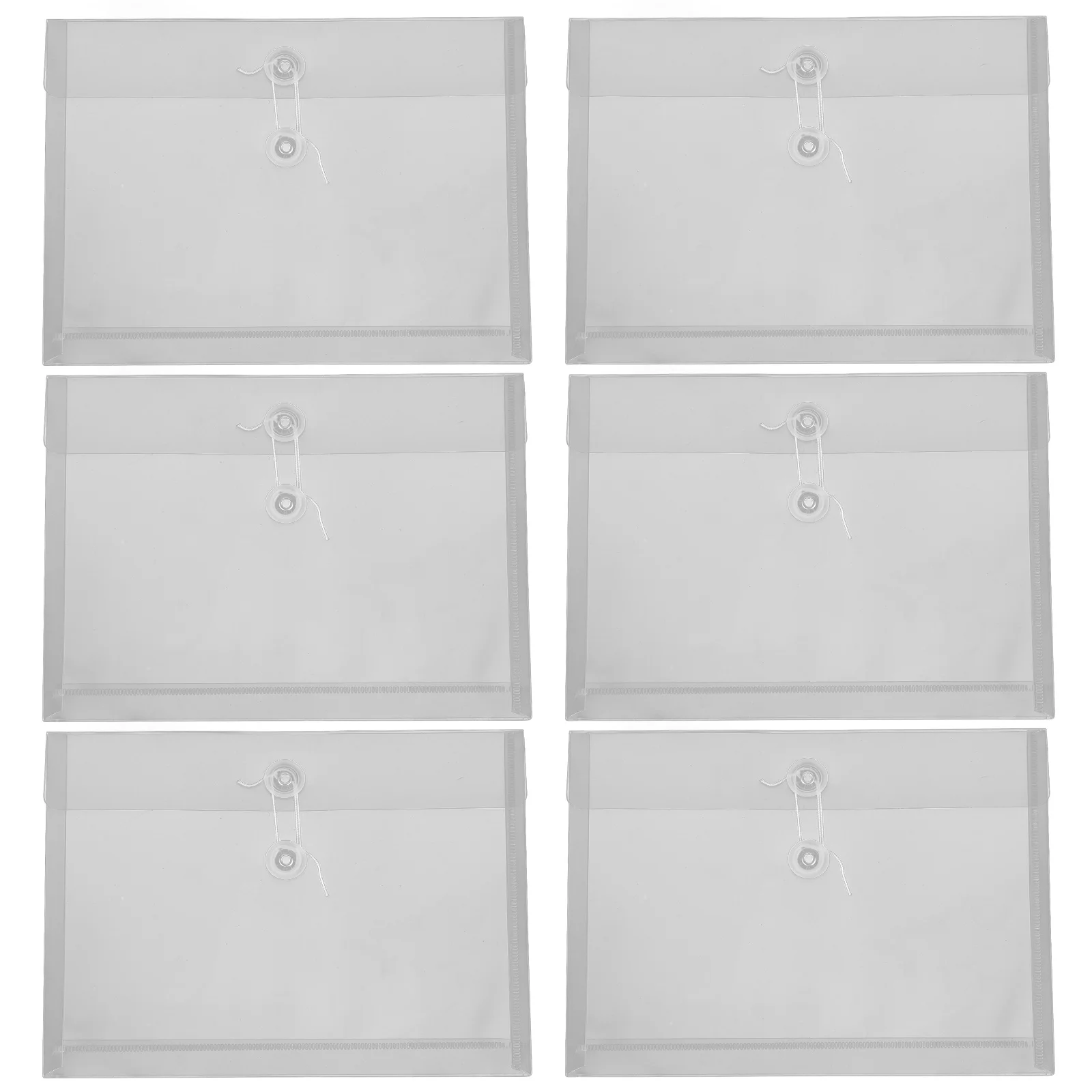 12 قطعة أكياس الملفات واضحة A5 حبل زر مجلدات المستندات اللوازم المكتبية سهلة الحمل كفاءة فرز كيس مغلف واضح #6