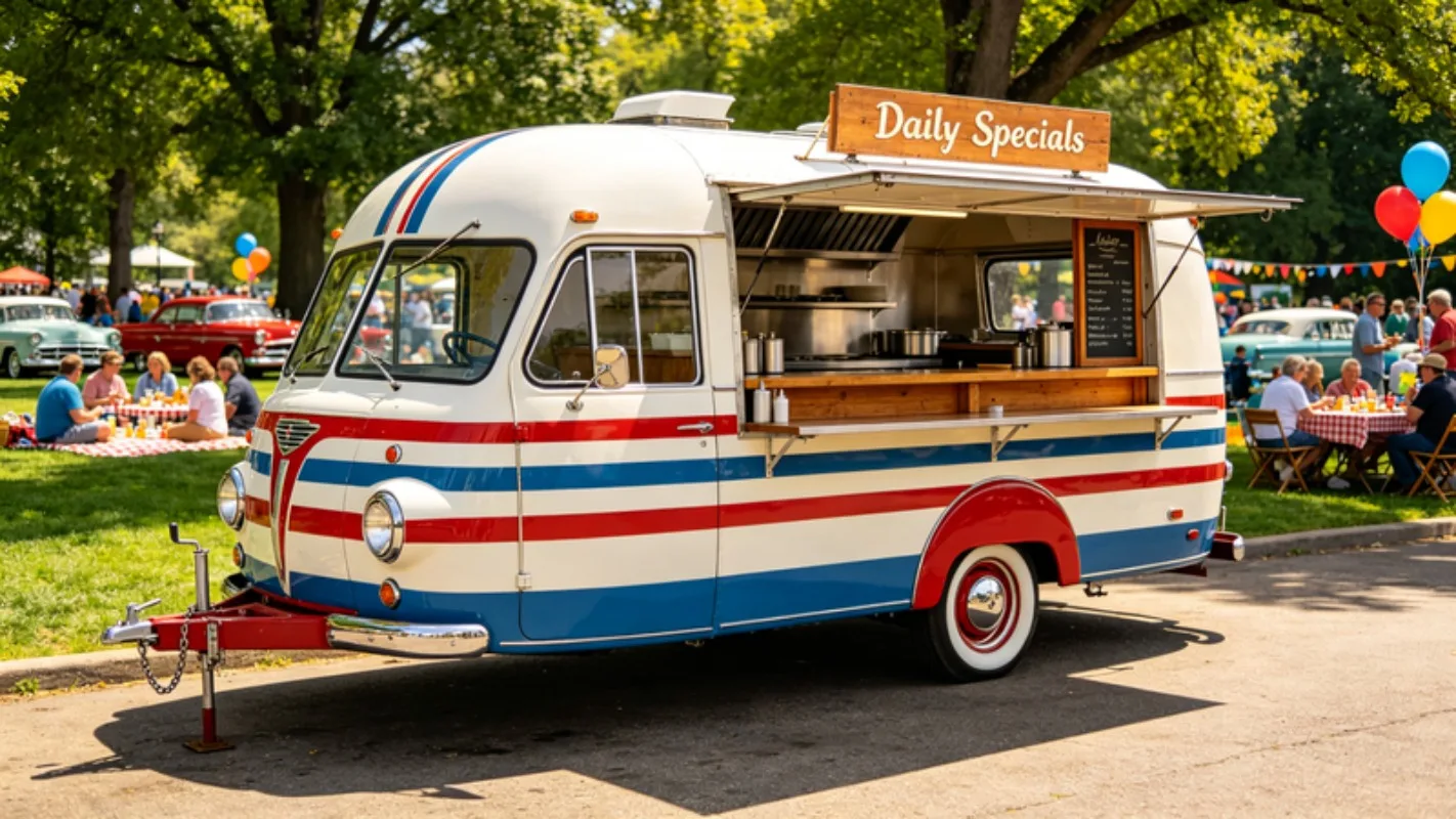 Mobile Food Cart Light Weight Structure Easy Transport Snack Truck for Different Vending Locations