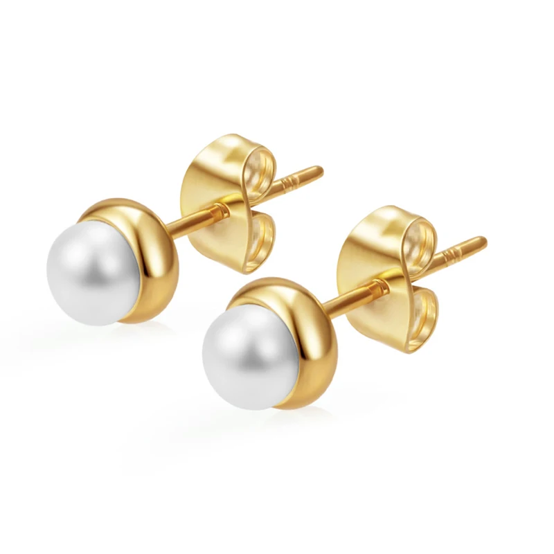 Klassische Edelstahl-Ohrstecker mit Zirkonia, runde Ohrstecker für Damen, Geburtsstein, goldfarben, kleine Huggie-Ohrringe, Alltagsschmuck für Frauen – Detail 18
