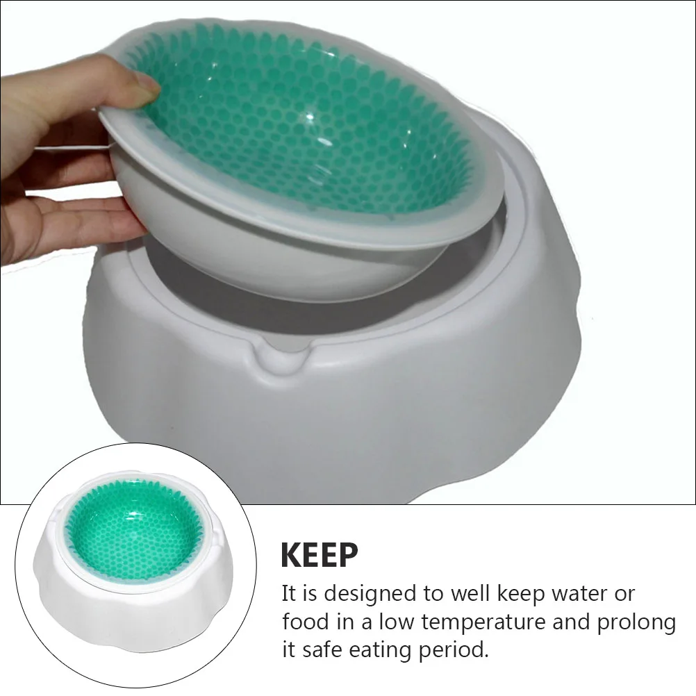 

Pet Bowl Dog Drinking Cooler Cat Bowl Frosty Ice Beads Water Cooling Smooth Design Easy Clean PP Material Long Serving Time