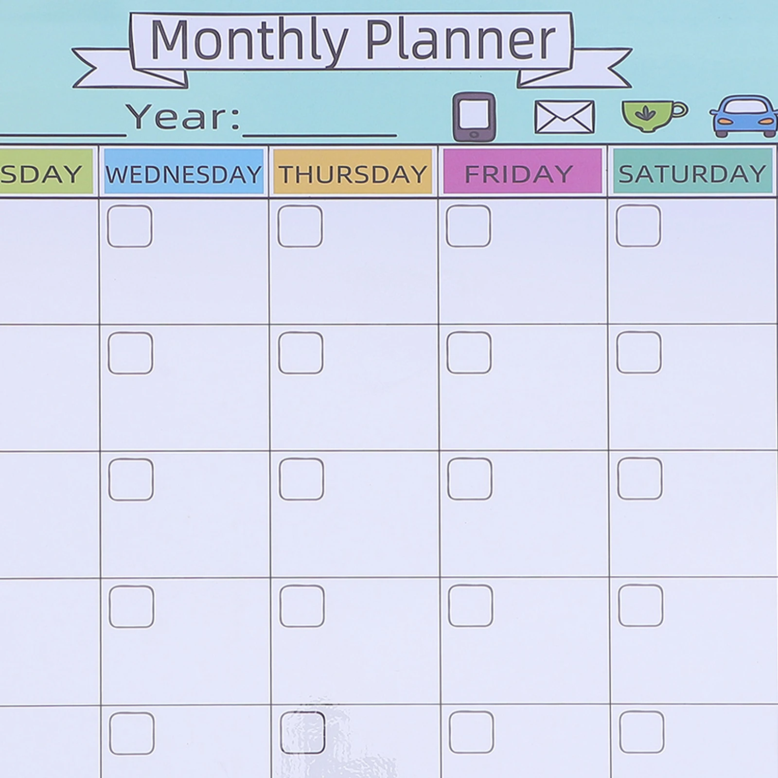 

1pc Magnetic Monthly Plan Table PVC Schedule Board for Home Office Dorm Clear Erasable Reusable Message Note Board Time