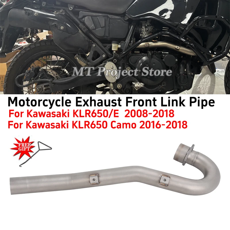Motorcycle Exhaust Escape System Muffler Modified 51mm Front Link Pipe Slip On For KAWASAKI KLR 650 KLR650 E Camo 2008 - 2018