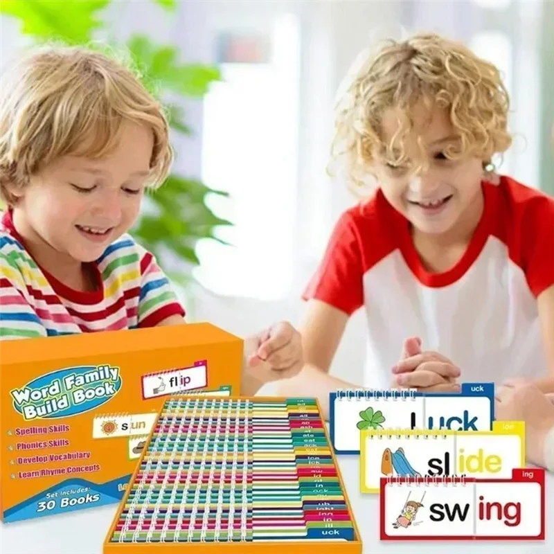 

AT82-30 Word Families и карточки с буквами для чтения флип-книг: обучающие игры для чтения и рифмов
