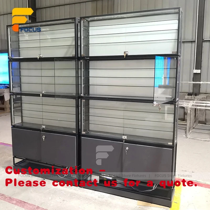 custom.Custom Metal Frame Glass Display Showcase Lockable Retail Cabinet Sliding Door Shop Display Fixture