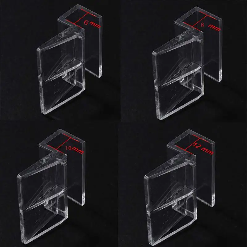 6mm/8mm/10mm/12mm 4 stücke Aquarium Acryl Clips Aquarium Deckel Abdeckung unterstützung Halter Halterung Clamp Ständer Aquarium Versorgung – Detail 3