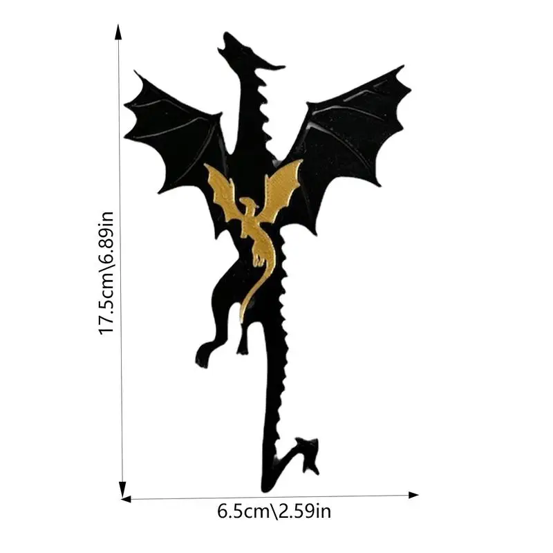 علامة التنين الأسود المرجعية التنين الذهبي المرجعية مع الشمس والسحب ديكورات الكتاب ملحقات الكتب لمحبي الكتب والأصدقاء