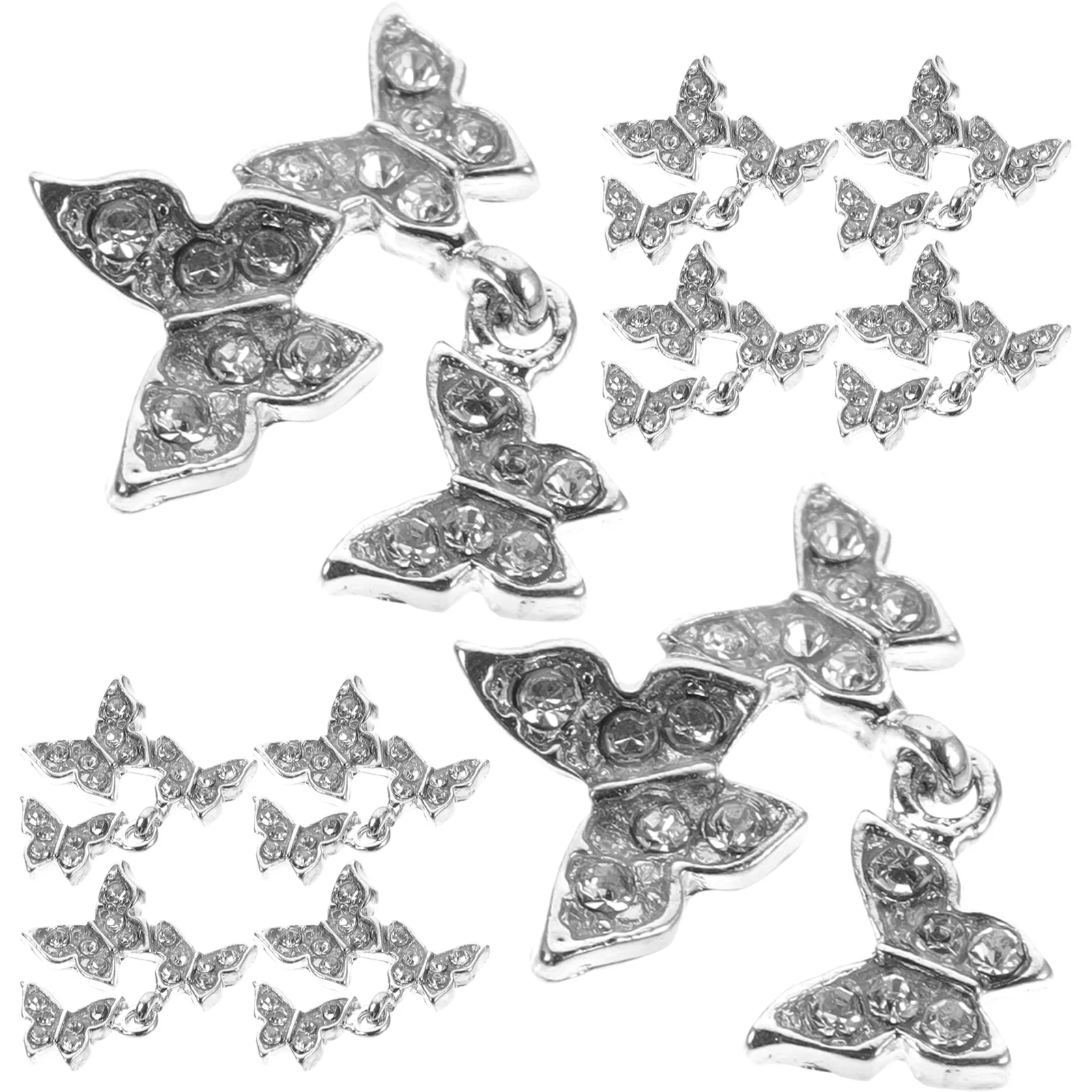 10Pcs Butterfly Nail Charms Rhinestones Embellishments DIY Craft Decorating Accessories Supplies Nail Charms Manicure Supplies
