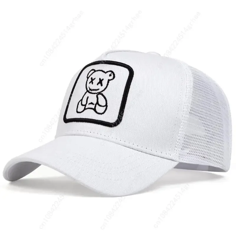 Czapka baseballowa unisex z haftowaną pandą, damska, męska, siateczkowa, regulowana, przeciwsłoneczna, rekreacyjna, na podróże, turystykę, wakacje na plaży.
