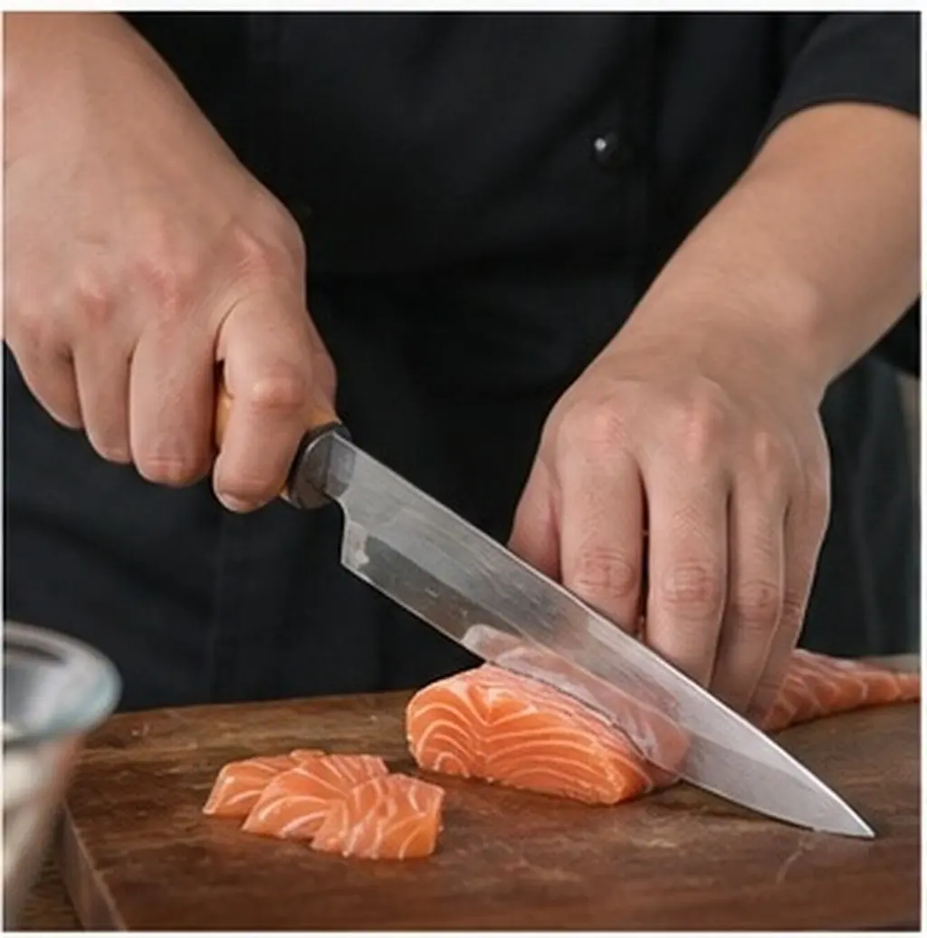 4Pcs Japanese Knife Handle Replacement Premium Wood for Nakiri Vegetable Sashimi Sushi Chef Knife DIY Kitchen Tool Upgrade