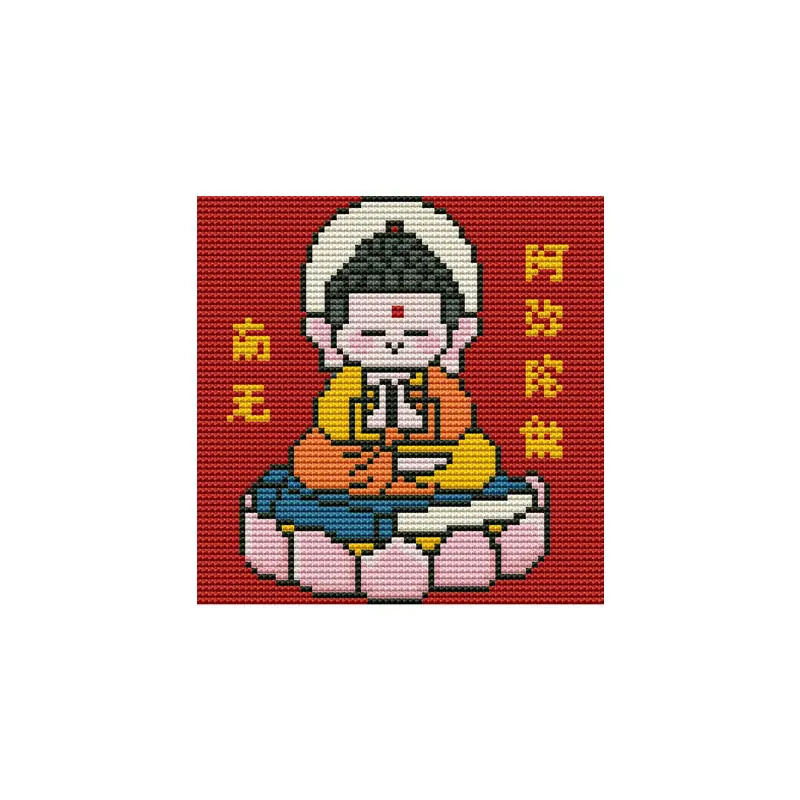 

Cz small cross stitch buddha tathagata buddha living room sakyamuni statue embroider handmade simple thread embroider