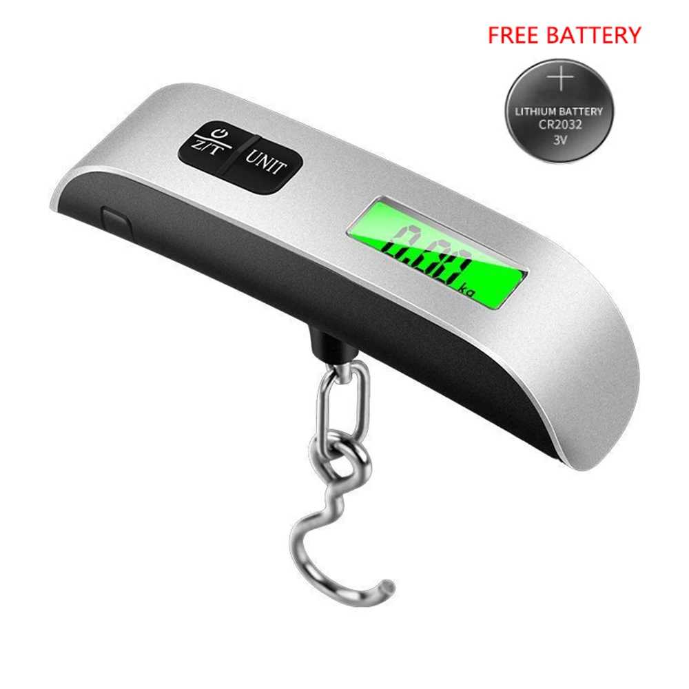 ميزان رقمي محمول مع شاشة LCD ، خطاف إلكتروني ، تعليق الأمتعة ، حقيبة سفر ، أداة موازنة وزن الأمتعة ، 110 رطل ، 50