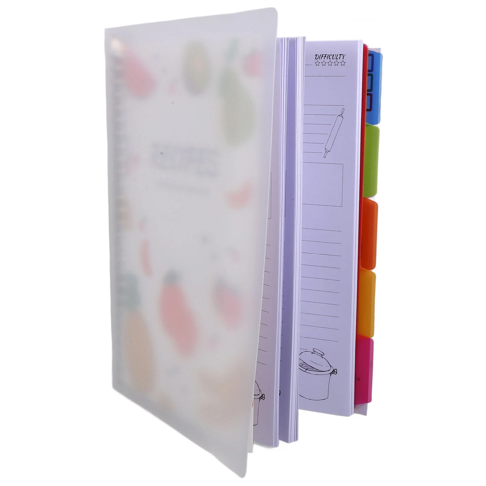 Recipe Book DIY Notebooke Handbook Planning Plastic Paper Accessory Planner for