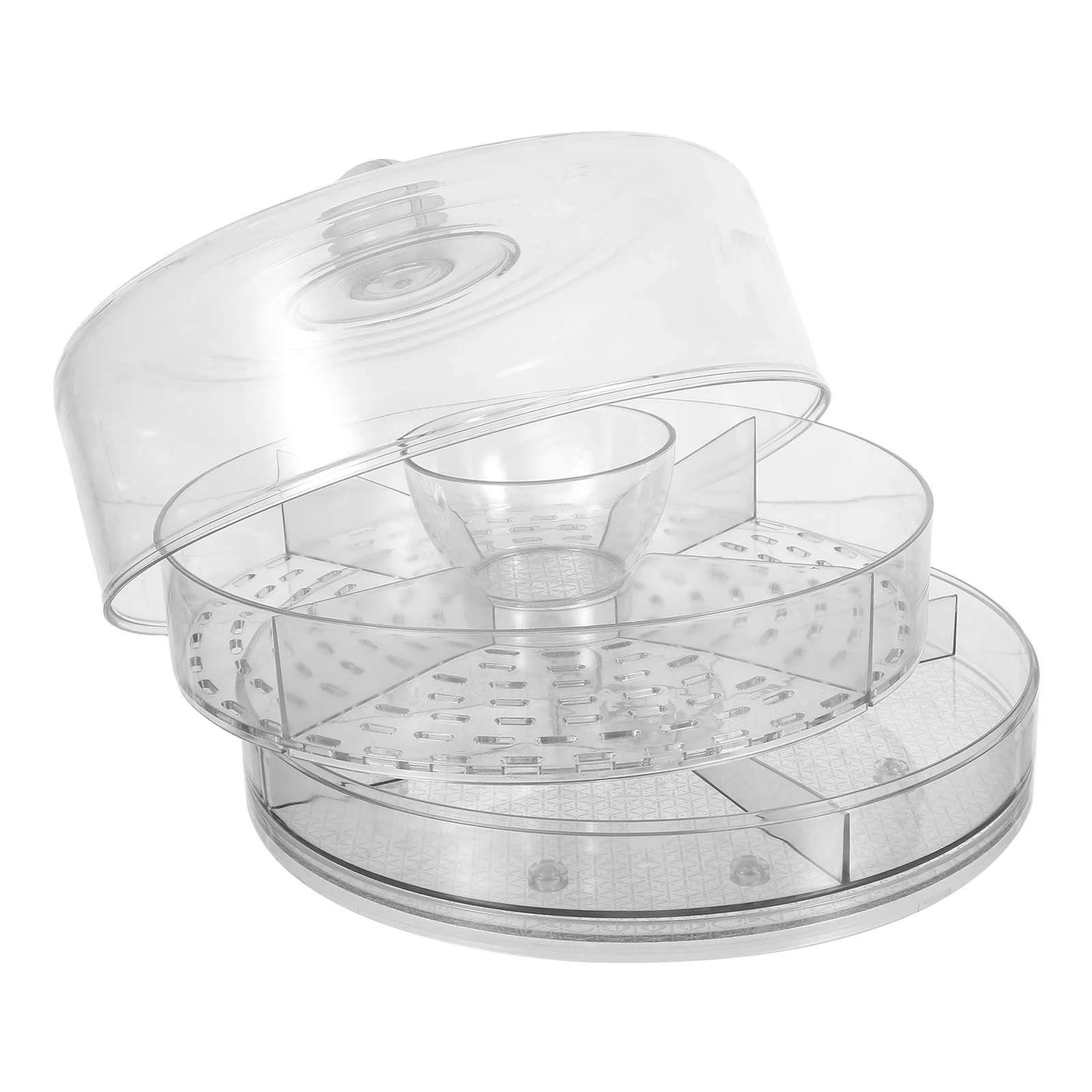 

Rotating Storage Tray Fresh Preservation Container Transparent Plastic Food Reusable