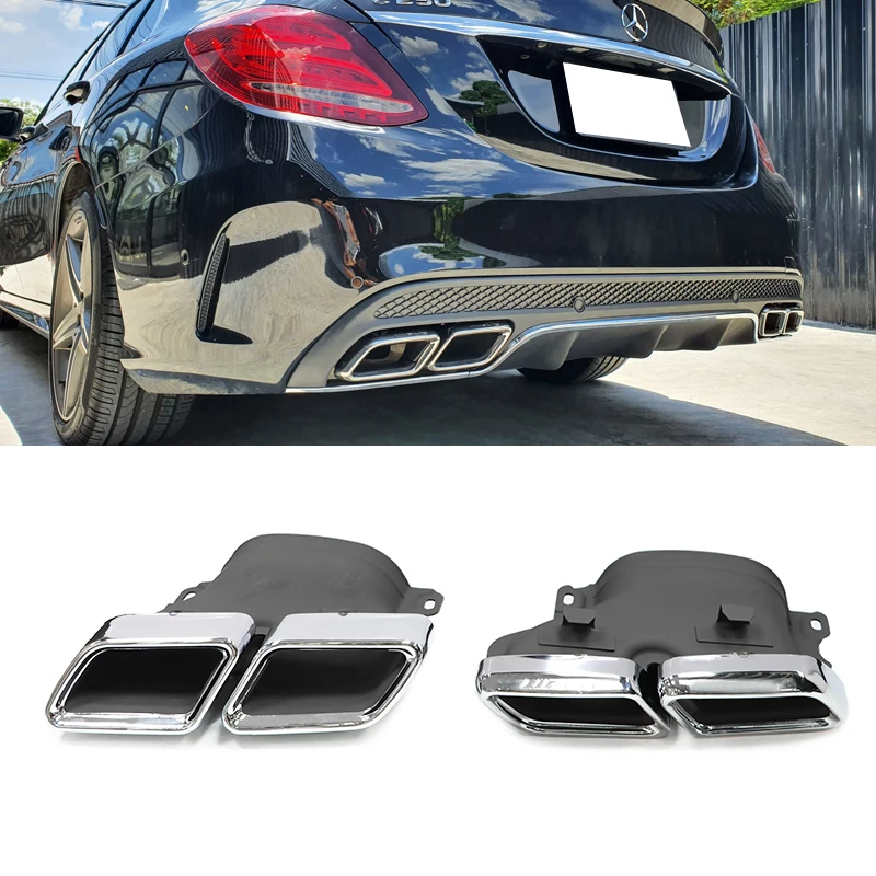 Auto Auspuff Spitze Schalldämpfer Tipps Für Mercedes Benz C63 W205 C200 C300 C180 C260 2015 2016 2017 2018 Quad Endrohr Düse