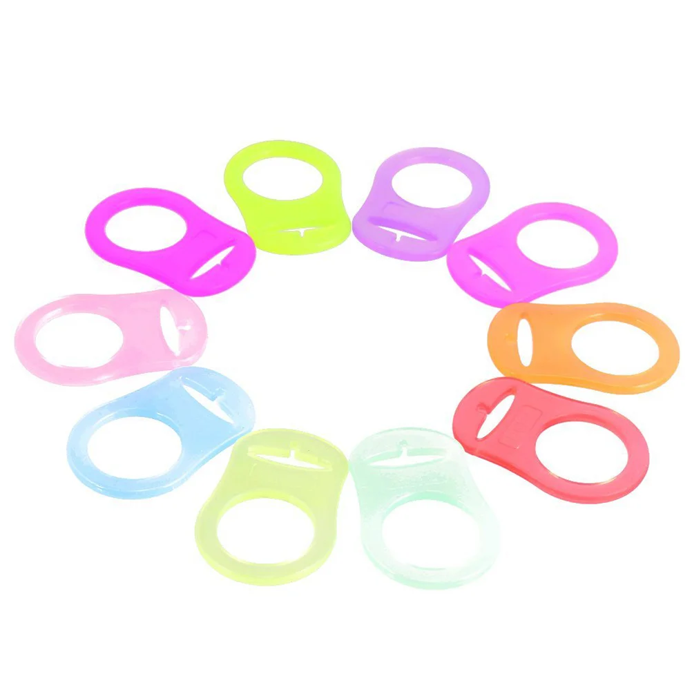 10 Pcs Button Pacifier Adapter Soother Ring Pacifiers Silicone Holder Baby Chain