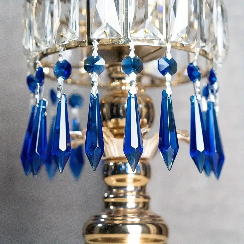 6pcs Crystal Icicle Drop Prisms, Teardrop Pointed Bead Replacement for Chandelier Lamps, Hanging Wedding Party Decor Suncatc