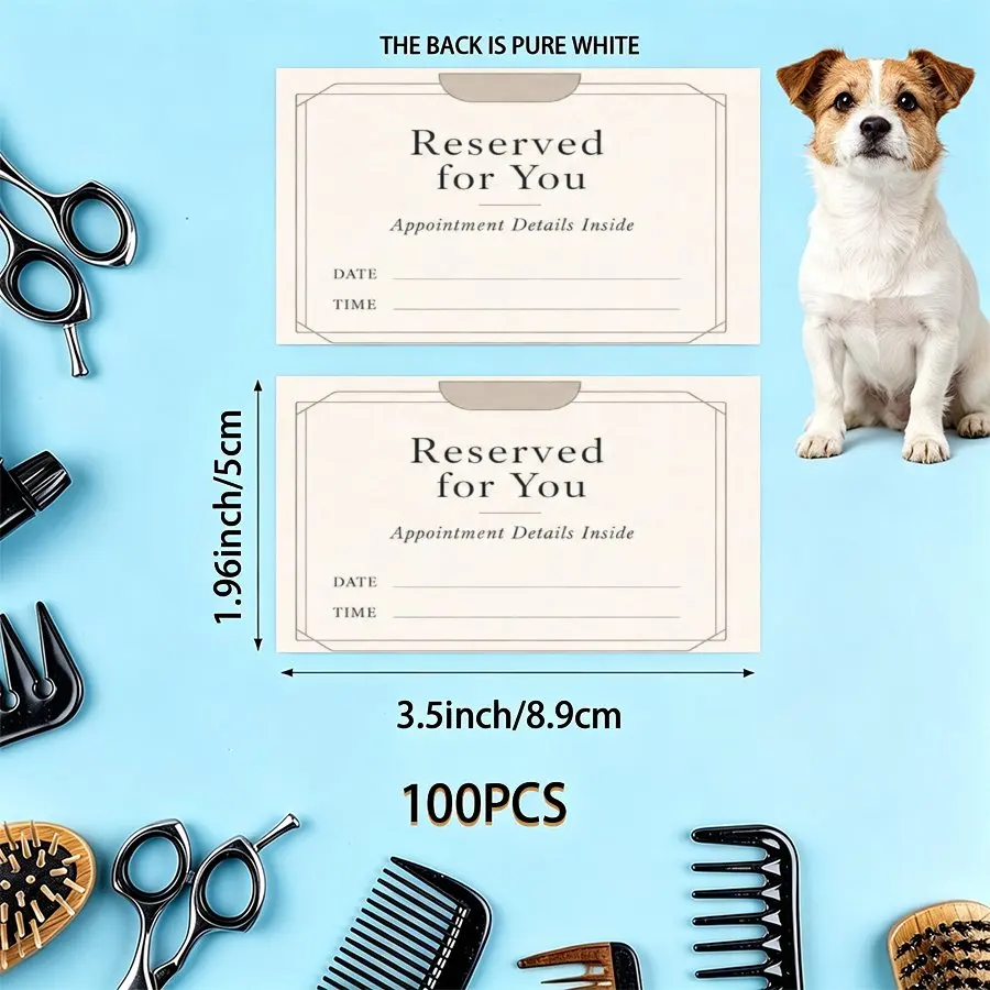 100PCS Modern Minimalist Style Appointment Reminder Cards, Suitable for Commercial, Hair Salons, Dental Clinics, Beauty Salons