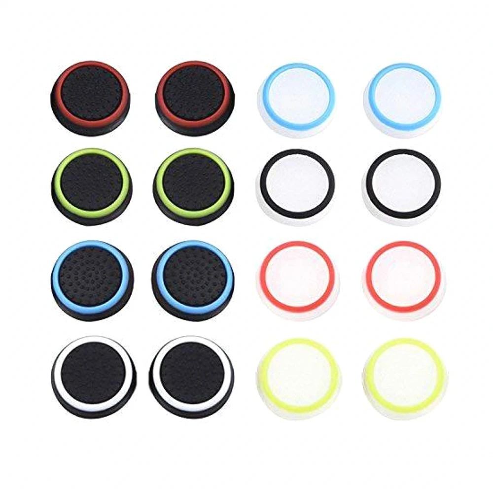 

16PCS Dual-color silicone ThumbStick Grip Cap Cover For For PS3 PS4 XBOX ONE Game Controller thumb grip cap