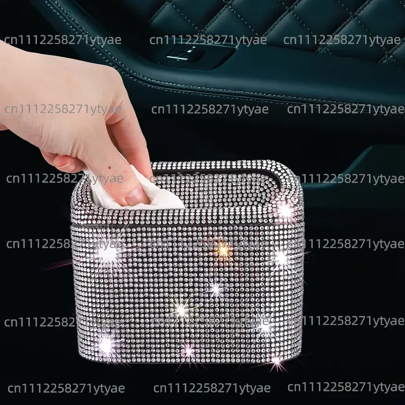 Car Diamond Waterproof and Dustproof Multi-functional Trash Can Storage Bucket Luggage Hanging Seat Backrest Special