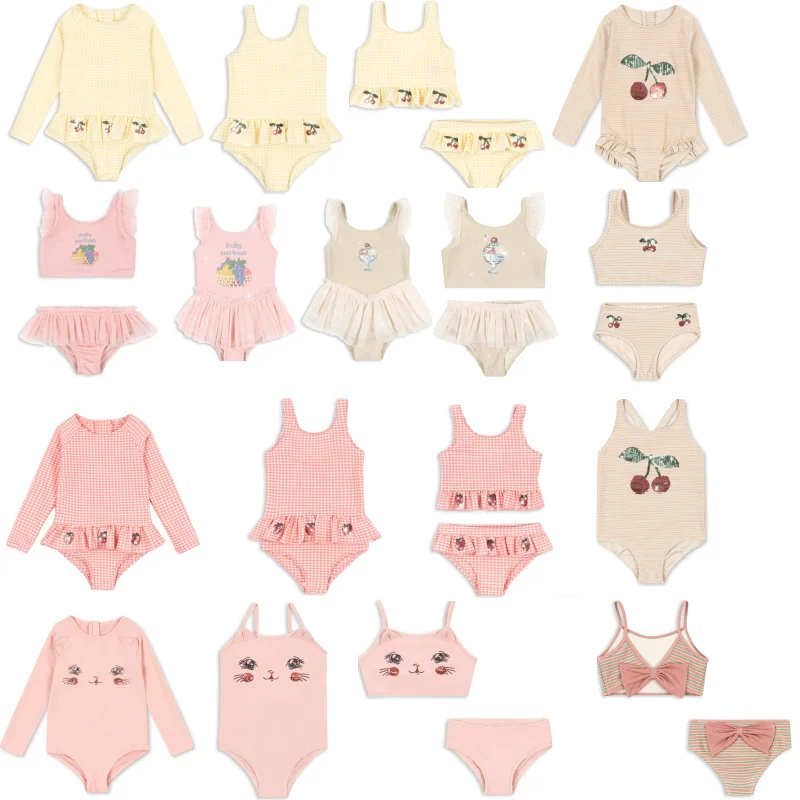 

Kids' Swimwear 2026 Summer New Arrival Printed Fashion Quick-Dry Girls' Swimsuit Cotton Beach Long-Sleeve Sun Protection Top