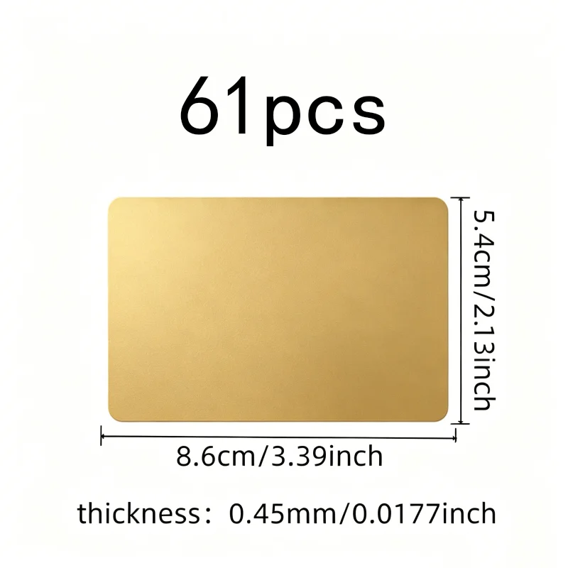 61 pcs 0.45mm Anodized Aluminum Tags, Sublimation Printing, Perfect for Laser Marking, Durable Scratch Resistant