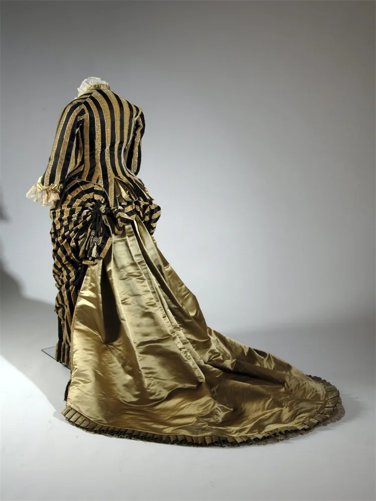 Vestido histórico vitoriano eduardiano da tarde duquesa andando vestido de baile da corte real