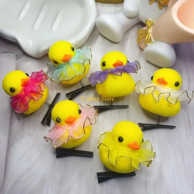 N58F Sweet Duck Theme Hair Clip Lovely HairPins Adorkable Hair Jewelry