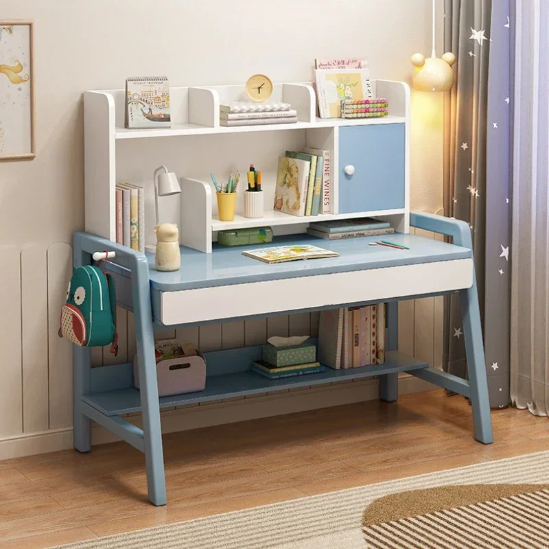 Juego de mesa y silla de estudio para niños, muebles de dormitorio de madera maciza, mesa de estudiante, escritorio de computadora de oficina