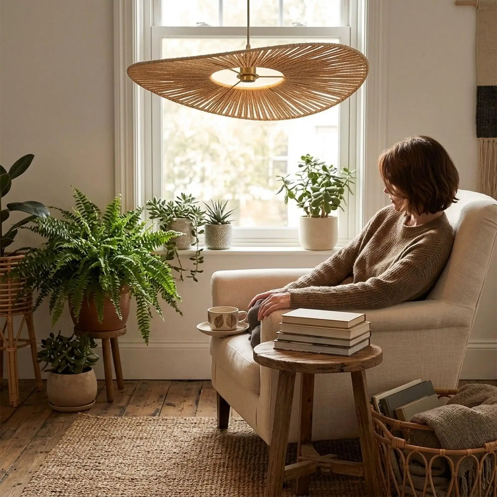 Woven Lamp Shade Easy Installation Compact Accessories Light Shade Light Cover Lamp Cover for Cafe Farmhouse Kitchen Bedside
